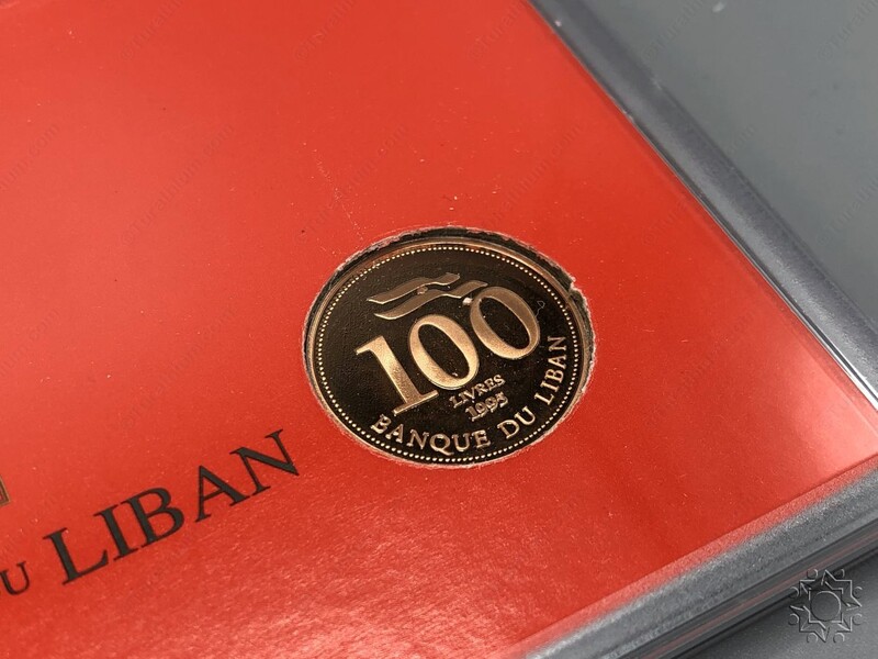 Lebanon 1995 proof coins - 100 LBP reverse