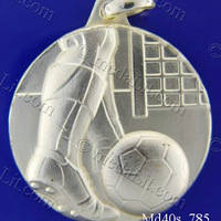 Silver-plated football medal